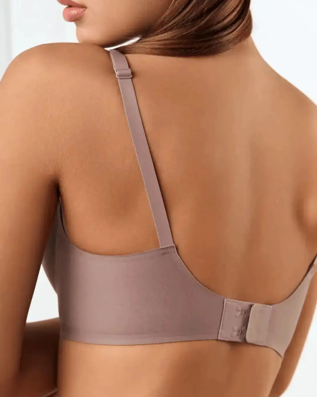 Soutien-gorge push-up sans armature avec col V - Mauve taupe