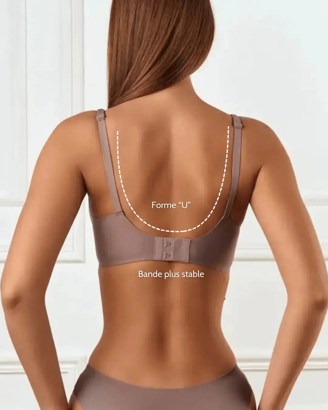 Soutien-gorge push-up sans armature avec col V - Mauve taupe