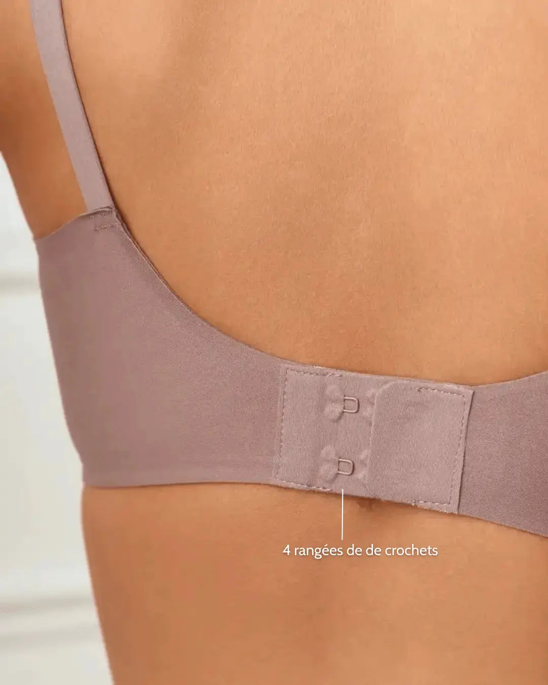 Soutien-gorge push-up sans armature avec col V - Mauve taupe