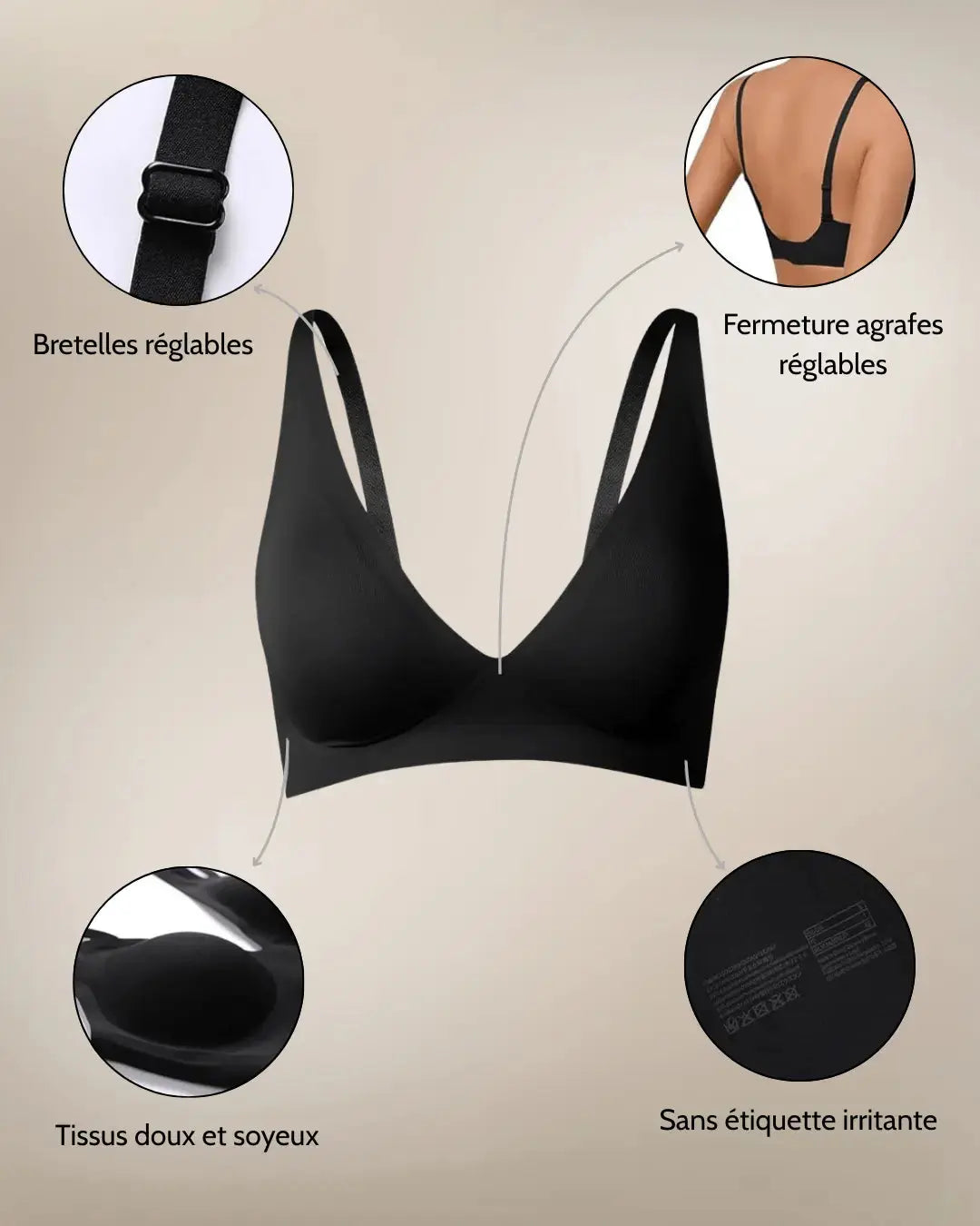 Soutien-gorge triangle galbant & confortable sans armature Obor