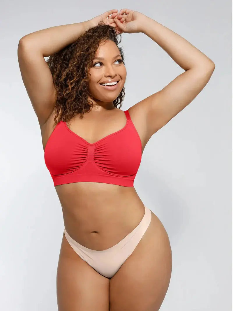 Soutien-gorge minimizer Montainoir sans armature ni rembourrage - Rouge coquelicot