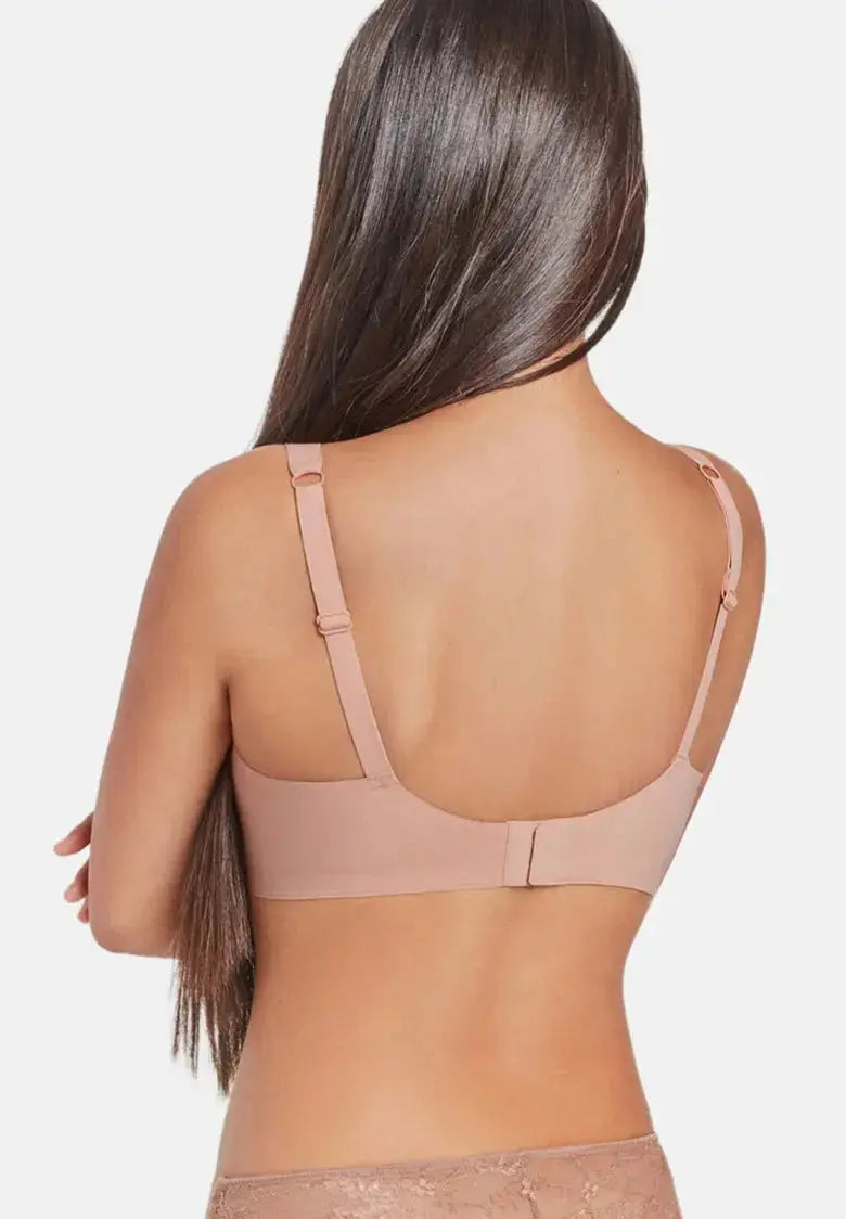 Soutien-gorge push-up sans armature avec col V - Rose poudré v1 Obor