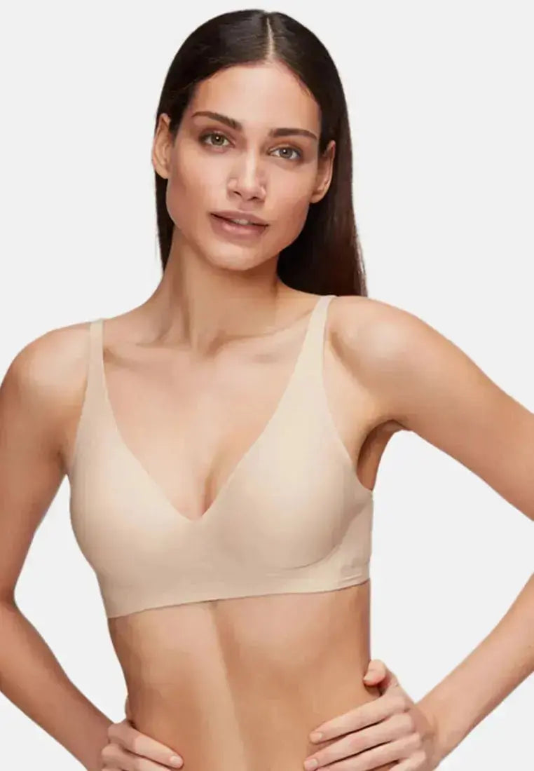 Soutien-gorge push-up sans armature avec col V - Beige nude v1 Obor