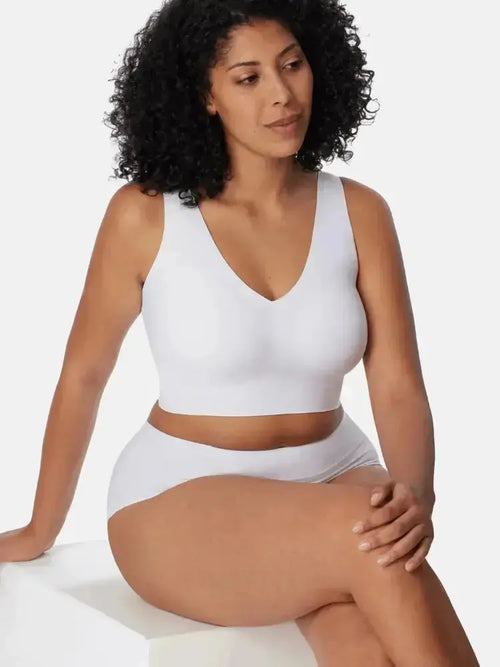 Soutien-gorge enveloppant & galbant sans armature - Blanc neige
