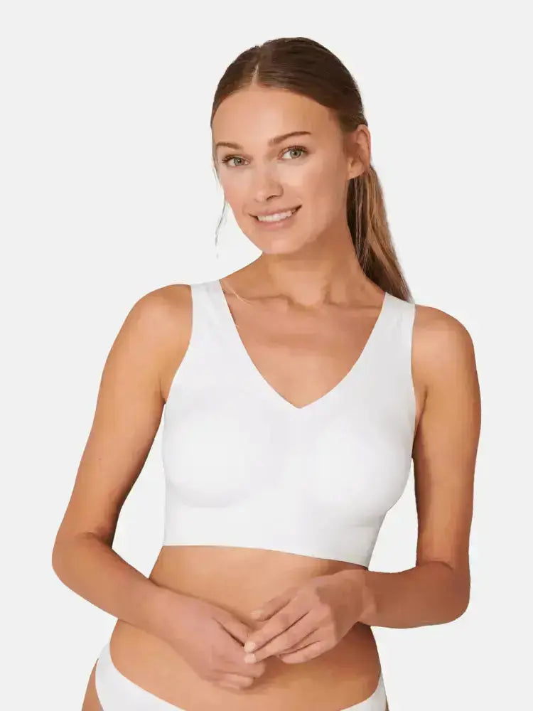 Soutien-gorge enveloppant & galbant sans armature - Blanc neige