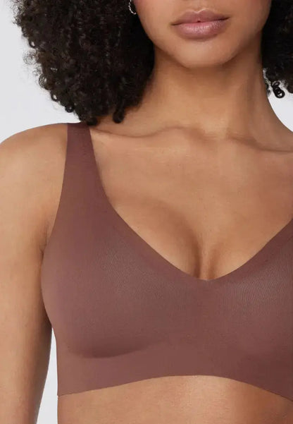 Soutien-gorge push-up sans armature avec col V - Brun épicé v1 Obor