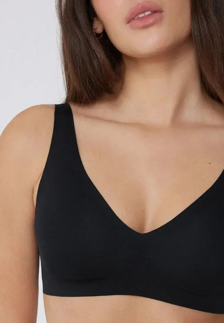 Soutien-gorge push-up sans armature avec col V - Noir onyx Obor