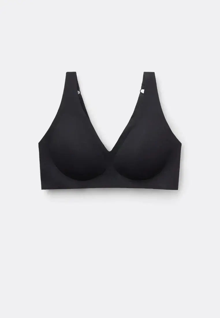 Soutien-gorge push-up sans armature avec col V - Noir onyx Obor