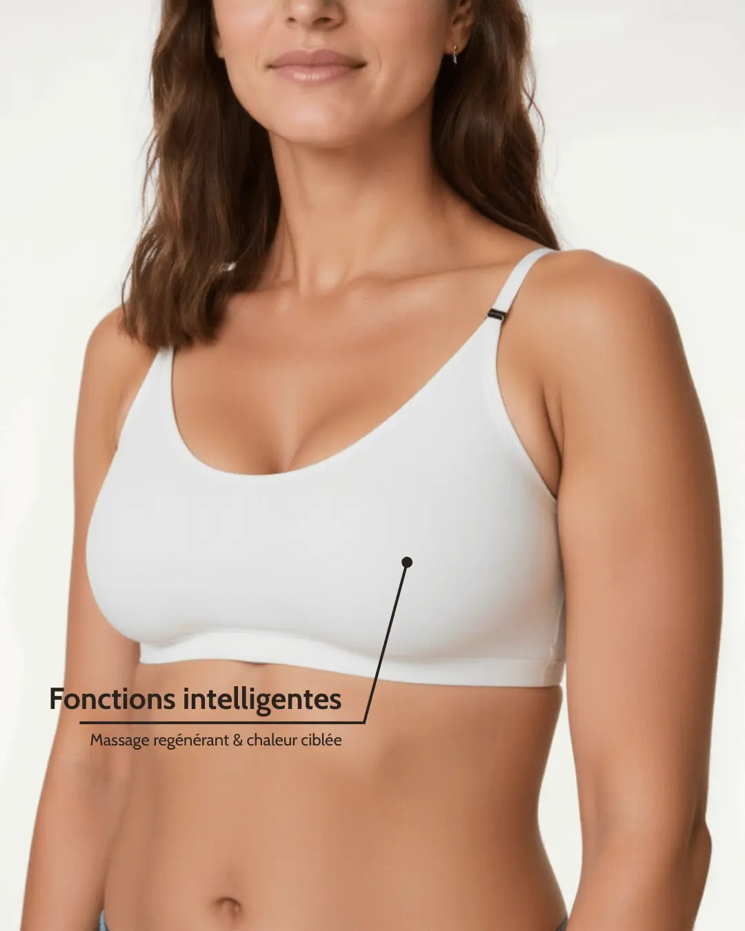 Brassière massante et galbante Montainoir™ - Blanche Obor