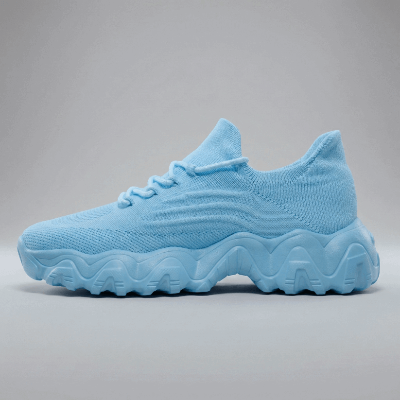 Sneakers med fodstøtte til trætte fødder - Pastelblå
