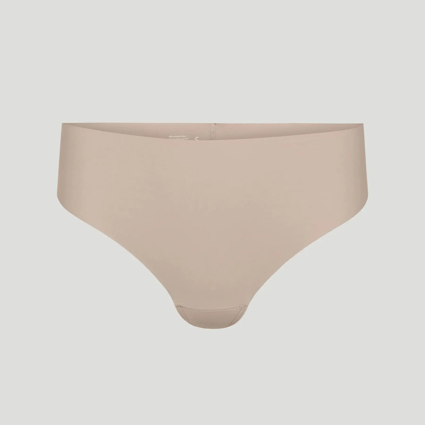 Tanga taille haute sans couture - Beige nude