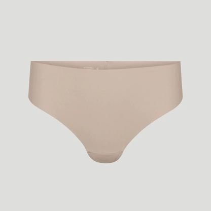 Tanga taille haute sans couture - Beige nude