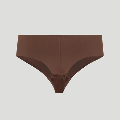 Tanga taille haute sans couture - Brun épicé