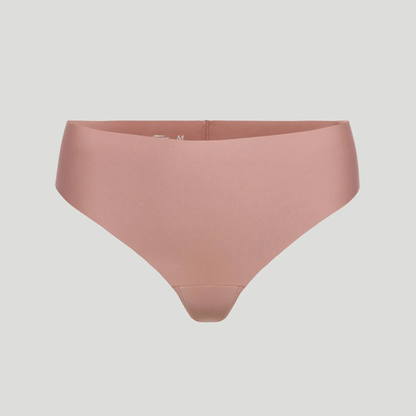 Tanga taille haute sans couture - Rose poudré