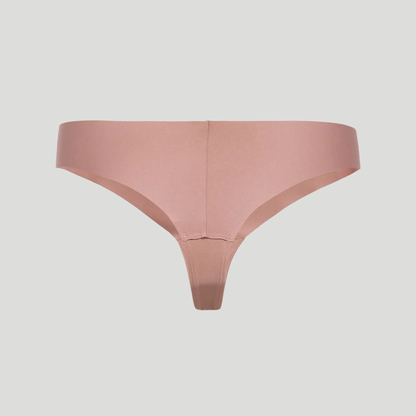 Tanga taille haute sans couture - Rose poudré