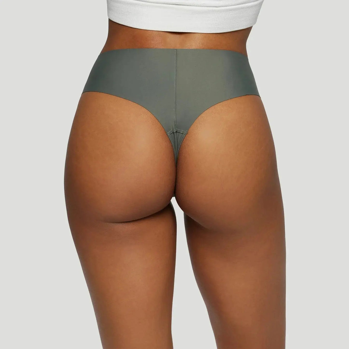 Tanga taille haute sans couture - Vert forêt