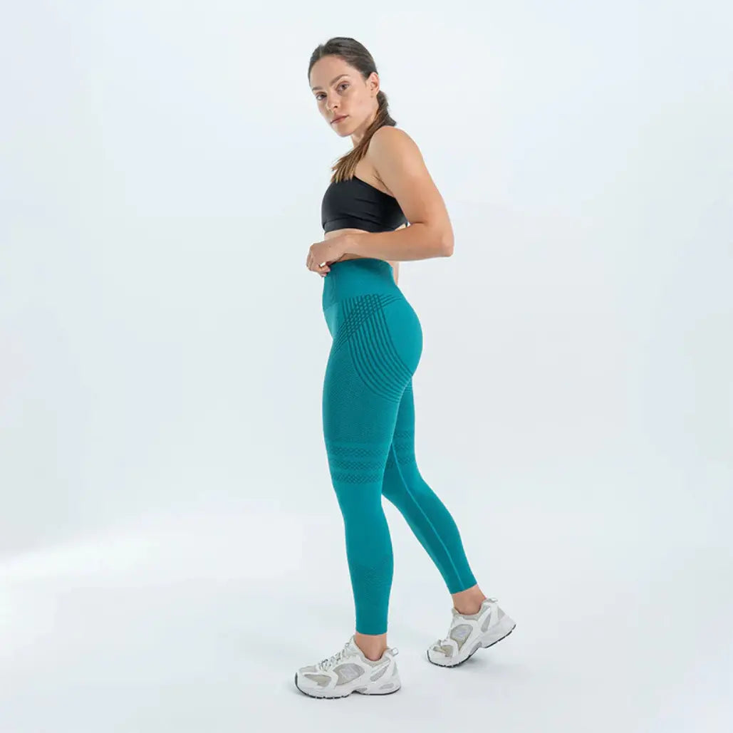 Anti-cellulite leggings - Peacock green