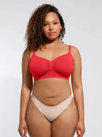 Soutien-gorge minimizer Montainoir sans armature ni rembourrage - Rouge coquelicot Obor